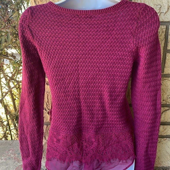 Lucky Brand Sweater Lace Bottom sheer Size XS y2k - Picture 7 of 12